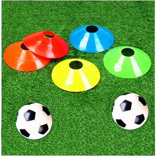 Vista 3 de Conos de fútbol (50 unidades), cono de disco de entrenamiento de agilidad, cono deportivo de plástico con bolsa de transporte y soporte para fútbol