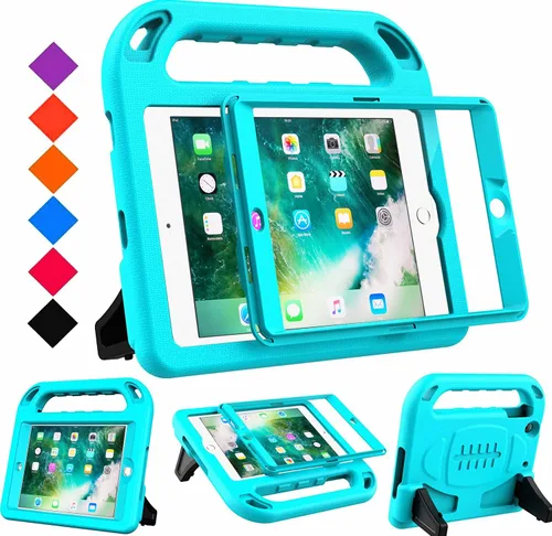 Vista 9 de BMOUO Funda para iPad mini 1 2 3, iPad mini 1/2/3 para niños - Protector de pantalla integrado, a prueba de golpes, ligera, funda rígida con soporte