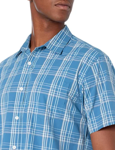 Vista 4 de Tienda Essentials Men's Regular-Fit Short-Sleeve Poplin Shirt