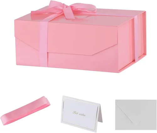 Vista 46 de 1 paquete de caja de regalo negra con tapas, pequeña de 12 x 8 x 2.7 pulgadas, cajas de regalo para ropa, cajas de regalo para camisas con cinta