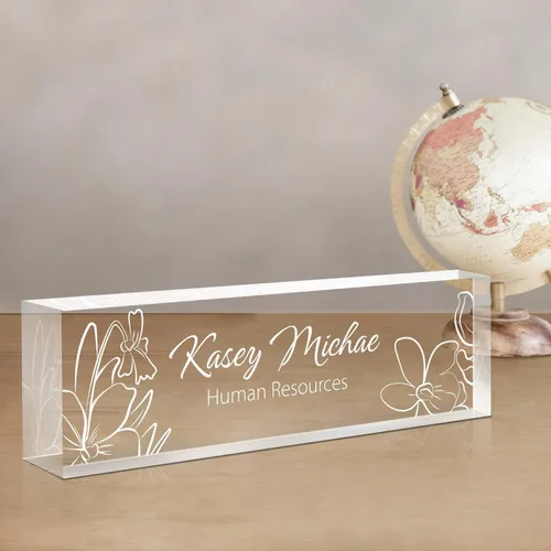 Vista 22 de Gowelly Placa de nombre personalizada para escritorio de oficina, placas de nombre personalizadas para escritorio, regalos personalizados