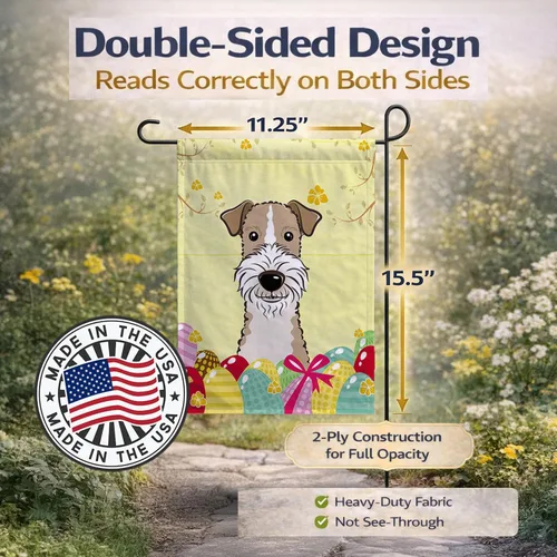 Vista 802 de Caroline's Treasures BB1923GF Bandera decorativa para jardín con diseño de Border Collie, para caza de huevos de Pascua, para jardín, jardín, patio