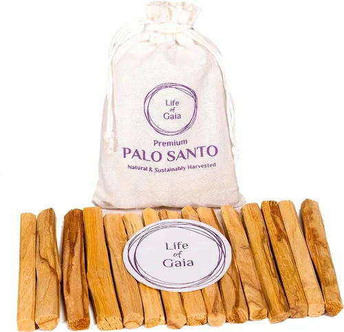 Vista 2 de Life of Gaia Auténticos palitos de palo santo, cosechados en el medio silvestre, palitos de madera sagrada seleccionados a mano, juego de 15