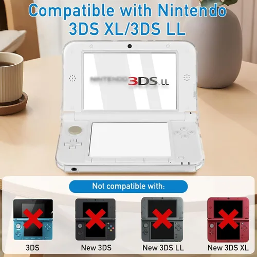 Vista 2 de 3-in-1 Accessories Kit for Nintendo 3DS XL/LL – Protective Bundle Includes Clear Hard Case + Screen Protectors (Tempered Glass & PET) + 4 Stylus