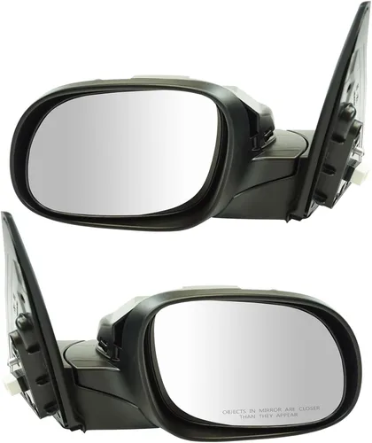 Vista 94 de TRQ Conjunto de 2 piezas de espejo lateral para conductor y pasajero, ajuste eléctrico, sin calefacción, sin memoria, color negro, compatible