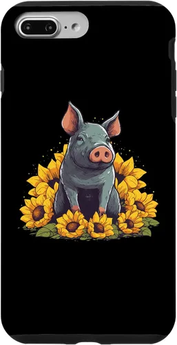 Vista 10 de iPhone 12 mini Cute Pig Lover Sunflower Farmer Farm for Women Men Case