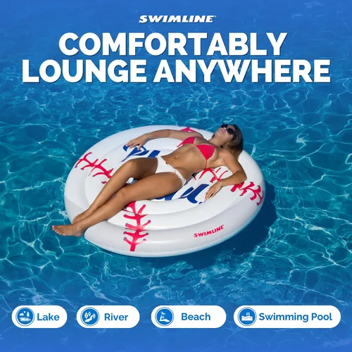 Vista 4 de Swimline - Flotador inflable de béisbol para piscina Deportes (Béisbol)