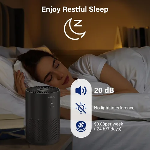 Vista 7 de Purificadores de aire para dormitorio del hogar, purificador de aire True HEPA H13 con esponja de fragancia para un mejor sueño, polen, humo, polvo