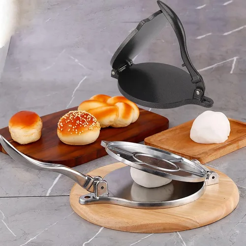 Vista 4 de banapoy Prensa de tortillas, prensa de tortilla de maíz manual grande de aluminio, prensa de masa de harina de tacos, prensa de tortilla mexicana