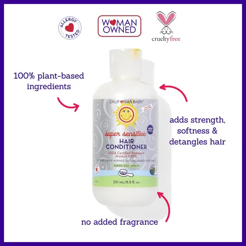 Vista 3 de Acondicionador de cabello California bebé – Super Sensitive – 8,5 oz