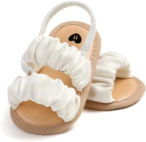 Vista 4 de Timatego Sandalias de verano para bebés y niñas con suela suave de flores, zapatos de vestir para cuna, recién nacidos, para recién nacidos