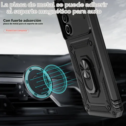 Vista 2 de Funda para Samsung Galaxy A16 5G con cubierta para lente de cámara, protector de pantalla HD, doble capa de grado militar, probada contra caídas