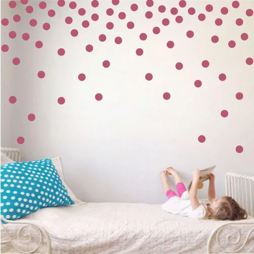 Vista 22 de Adhesivos decorativos de vinilo para pared, diseño de círculos de lunares, fácil de despegar y pegar, adhesivos decorativos extraíbles para Verde
