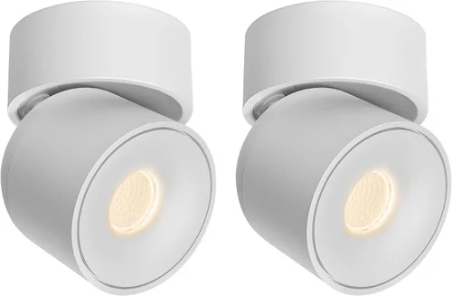 Vista 19 de Aisilan Luz LED de Techo Blanca para Interiores 9W Luminaria Montada en Superficie con Foco Giratorio de 360°, Regulable Blanco Cálido 3000K CRI 97+