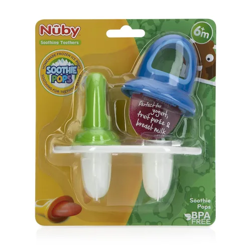 Vista 4 de Nuby Garden Fresh Fruitsicle Moldes con bandejas para paletas de helado, 2 unidades Multicolor.