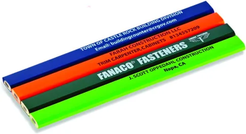 Vista 2 de Pencil Guy Lápices de carpintero negros impresos personalizados promocionales 72 a una caja
