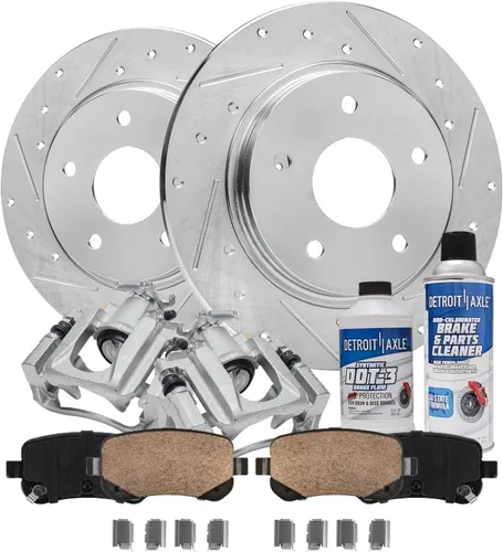 Vista 77 de Detroit Axle - 4 rotores de freno para Chevrolet Cruze 2014 2015 [modelos de motores de gas] Rotores de freno de disco perforados y ranurados