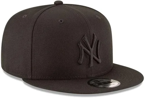 Vista 3 de New Era New York Yankees Basic OTC 950 Stretch Fit Sombrero Negro sobre Negro OSFA