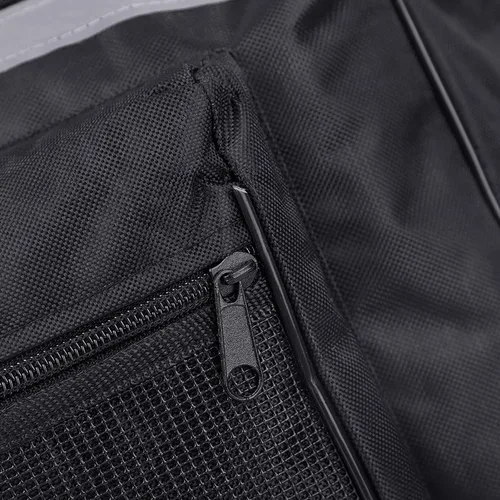 Vista 6 de Bolsas de sillín de 25L para bicicleta, bolsa de portaequipajes trasera de bicicleta con ribete reflectante, alforjas de bicicleta con ganchos