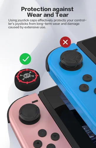Vista 7 de Tapas de palanca de mando para interruptor, bonitos agarres de pulgar para Nintendo Switch, funda de silicona suave compatible con Nintendo