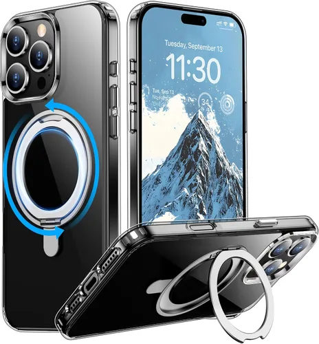 Vista 17 de Magnética para iPhone 12 e iPhone 12 Pro Funda, [con Soporte de Anillo Magnético Invisible Giratorio 360°][A Prueba de Golpes][Compatible