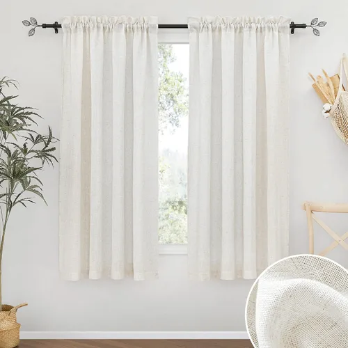 Vista 49 de RYB HOME - Cortinas de lino texturizado semitranslúcidas, privacidad media, filtro de luz, decoración de ventana para dormitorio/baño/sala de estar