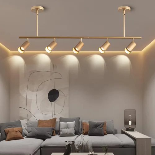 Vista 12 de Kit de iluminación LED de 5 luces, luz de pista negra, cabezal de luz flexible giratorio, iluminación moderna para cocina, sala de estar, comedor