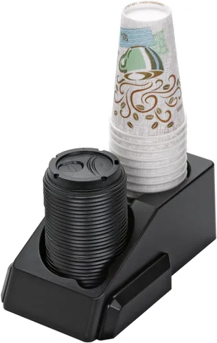 Vista 4 de Service Ideas APD2BL - Estante modular para 2 Airpots con bandeja de condimentos, plástico, negro.. APD2BL in Black Plastic