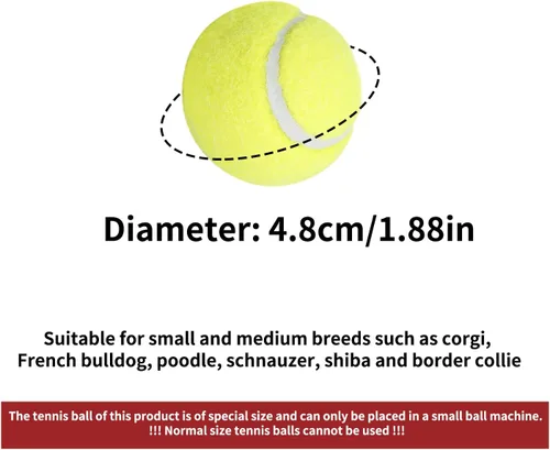 Vista 3 de ALL FOR PAWS Juguete de pelota para perros, bolas de seguridad para perros de 2 pulgadas con rebote alto, ejercicio y juego, pelotas de tenis