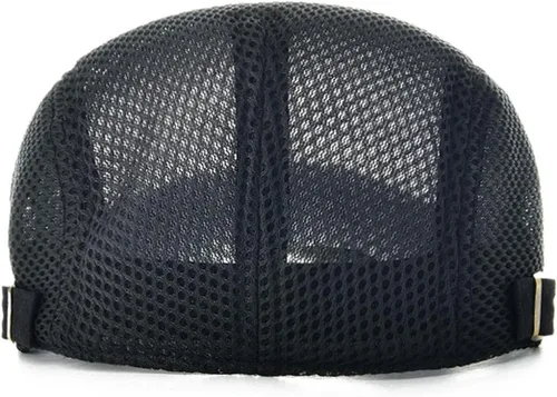 Vista 3 de Hombres Malla Newsboy Gorra plana Ivy Cabbie Newsboy Cap Negro
