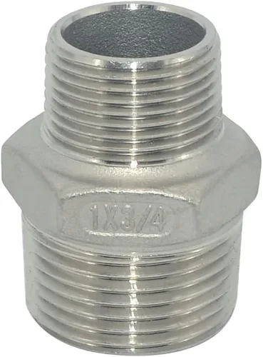 Vista 2 de 1 "x 3/4" macho hexagonal pezón reductor roscado conector tubería/adaptador, acero inoxidable 304 NPT
