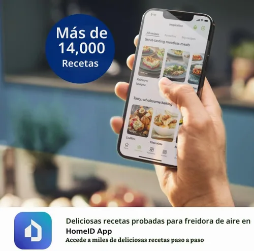Vista 9 de Philips Freidora de aire serie 2000 – Sartén de 4.4 cuartos de galón (4.2 L), 13 funciones de cocción, tecnología RapidAir, cocción saludable con un