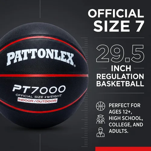 Vista 3 de Basketball Ball – Official Size– Composite Leather Indoor/Outdoor Basketball for Men, Women & Girls, with Pump