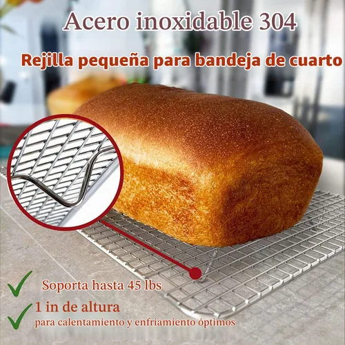 Vista 3 de KITCHENATICS Bandeja de Enfriamiento Pequeña de Cuarto de Hoja para Cocinar y Hornear, Parrilla de Acero Inoxidable Segura para Horno, Parrilla