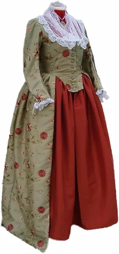 Vista 2 de Bata de los años 80 para mujer, estilo retro, estilo eduardiano