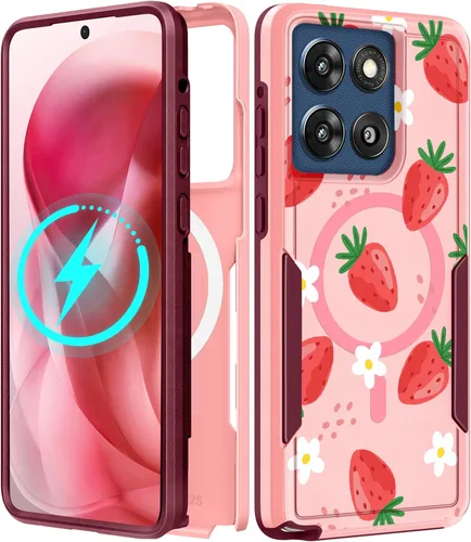 Vista 69 de Funda para Moto G 5G 2024 – Compatible con MagSafe para mujeres y niñas, bonita funda protectora magnética para teléfono, diseño femenino Kawaii
