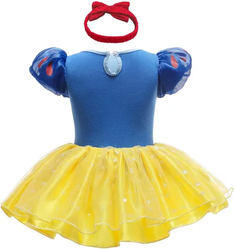 Vista 3 de Disfraz de Halloween para bebé, disfraz de princesa para cumpleaños, vestido tutú con diadema para fiesta de Navidad