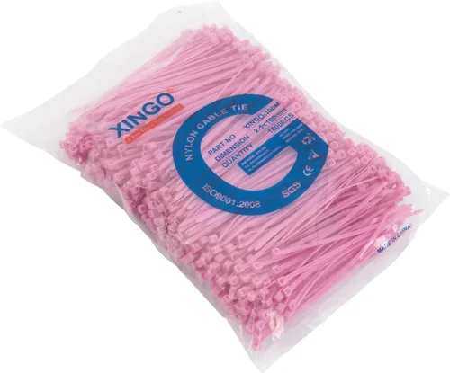 Vista 2 de XINGO 1000 bridas rosas de 4 pulgadas, fuerza de 18 libras, pequeñas cintas de nailon autobloqueantes