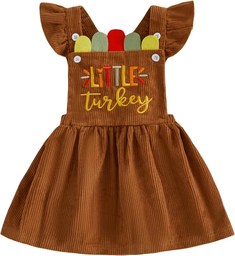 Vista 10 de Vestido de bebé niña con mangas con mosca cruzada sin espalda Pumpkin Face
