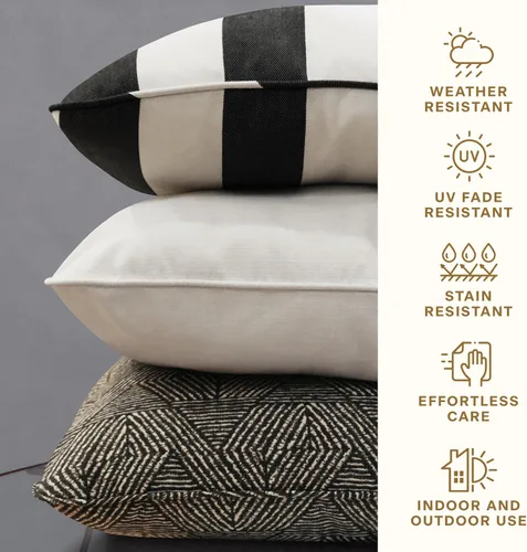 Vista 6 de Honeycomb Fundas de almohada cuadradas para exteriores, 18 x 18, paquete de 2 Boheme