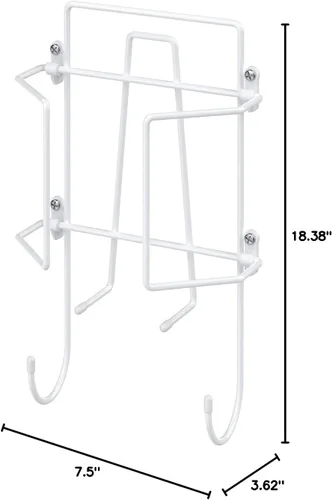 Vista 12 de ClosetMaid Barra de valet colgante para instalación en pared o puerta, accesorios incluidos, diseño plegable, acero duradero, color blanco