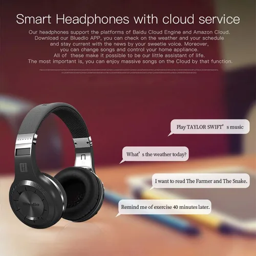 Vista 6 de Smartomi V4.1 Audífonos Bluetooth sobre la oreja, inalámbricos, estéreo en oído, para cancelación de ruido, orejeras suave con memoria, con mic