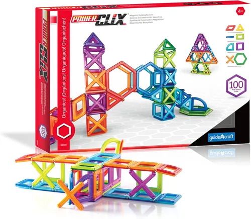 Vista 10 de Guidecraft PowerClix - Juego de bloques de construcción magnéticos con marco, 26 piezas, juguete educativo de construcción creativa