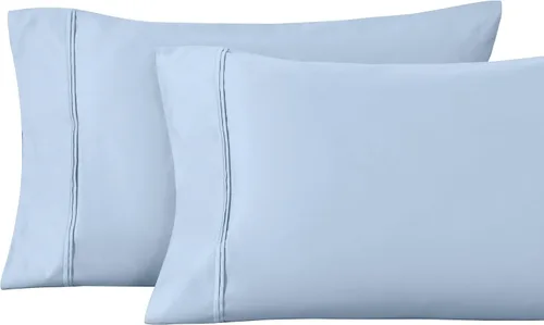 Vista 14 de Superior Juego de fundas de almohada estándar de 1200 hilos, 100% algodón egipcio, suave y transpirable, 2 piezas, color verde azulado