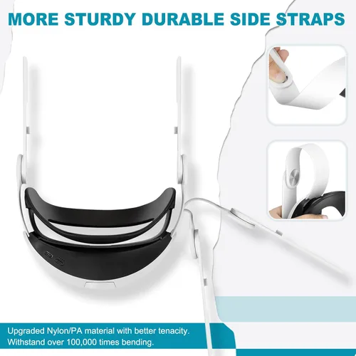 Vista 5 de Hurra Head Strap with Battery for Oculus Quest 2, 10000mAh Fast Charging Battery Pack Extend 8H Playtime, Counter Balance Adjustable Elite Strap