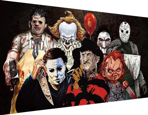 Vista 7 de KYOQFVN Kits de Pintura de Diamantes de Halloween para Adultos, Kit de Arte de Diamantes de Payaso de Halloween 5D Redondo Completo, Pintura