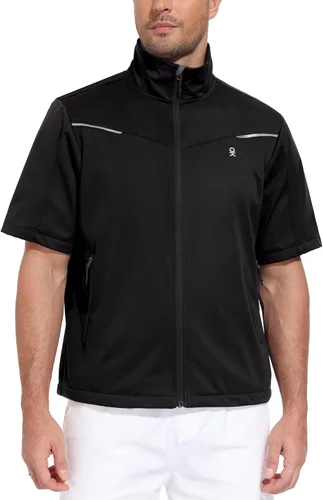 Vista 9 de Little Donkey Andy Chaqueta de golf Softshell de manga corta para hombre Negro