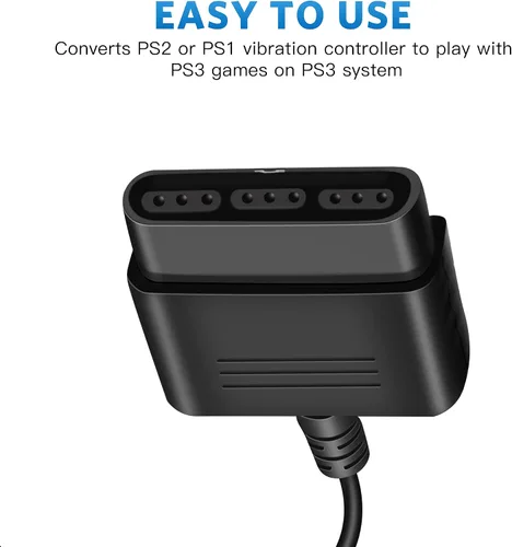 Vista 3 de Xahpower Paquete de 2 cables convertidores de controlador PS2 a USB, compatible con controlador Sony PS1PS2 Gamepad a PS3PC Controller