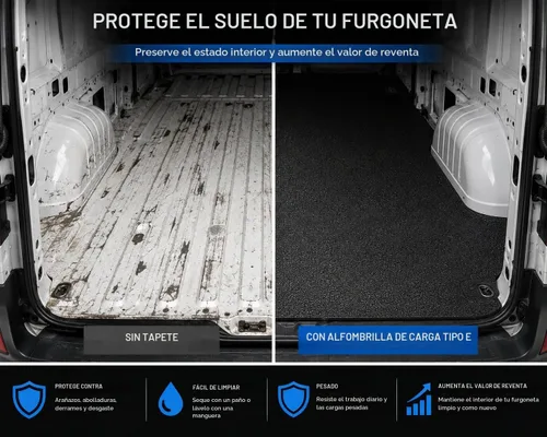 Vista 6 de REZAW-PLAST Tapete de carga de goma para Ram ProMaster City 2015-2022 – Resistente, inodoro, forro de maletero para todas las estaciones – Tapete