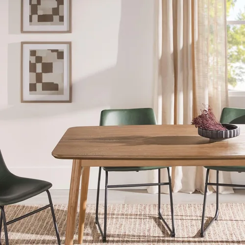 Vista 7 de Walker Edison Mesa de comedor moderna Mid-Century de madera maciza con patas cónicas, 59 pulgadas, fresno inglés